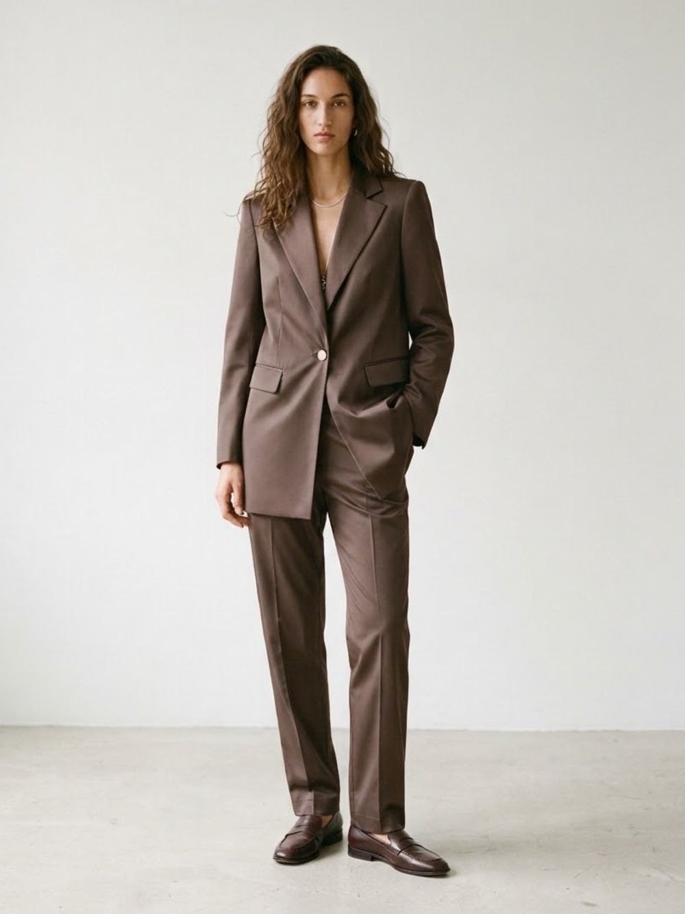 Laurel Escada Brown Two Piece Suit Size 12 Large Office Oversized Designer